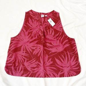 NWT Gap Pink Crop Shell Top Size Medium